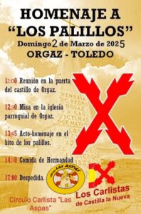 Cartel con cruz de borgoña y logo del círculo con los detalles del encuentro