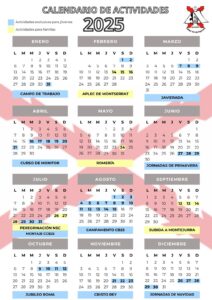 Calendario Cruz de Borgoña 2025